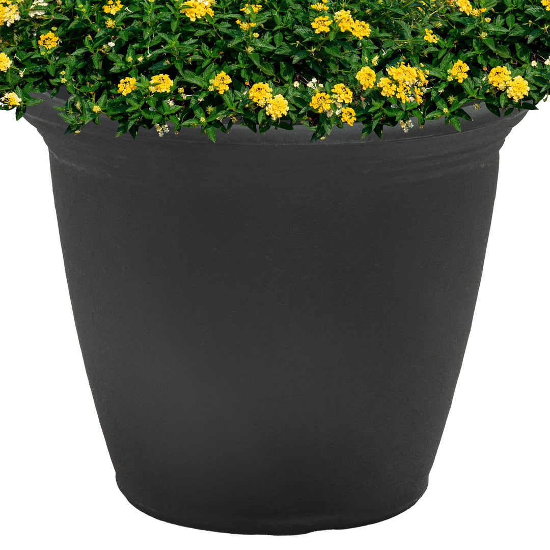Anjelica Polyresin Large Round Outdoor Planter