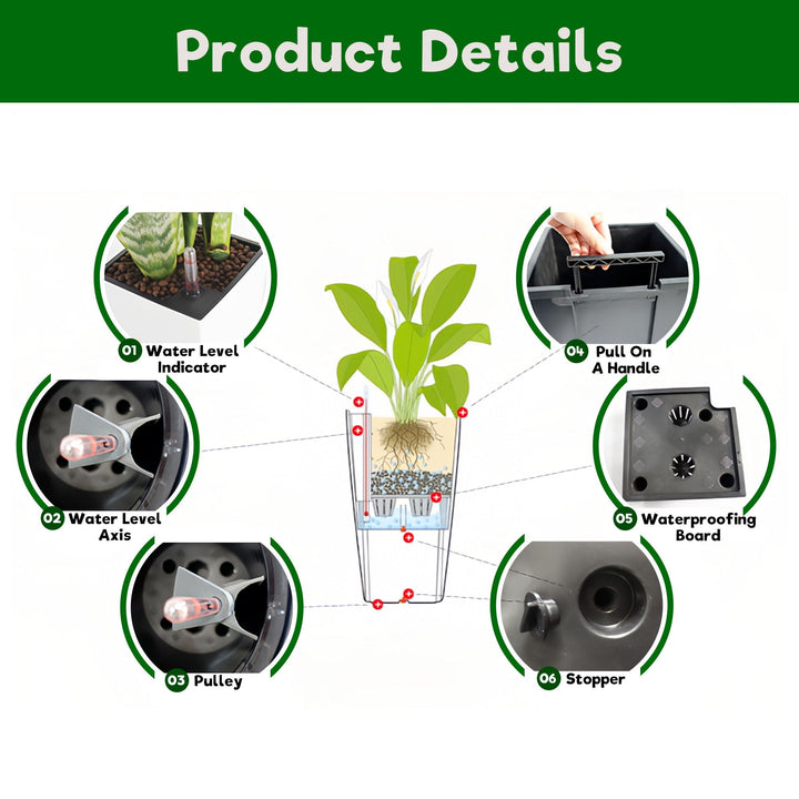 Indoor Outdoor Planter With Automatic Watering System