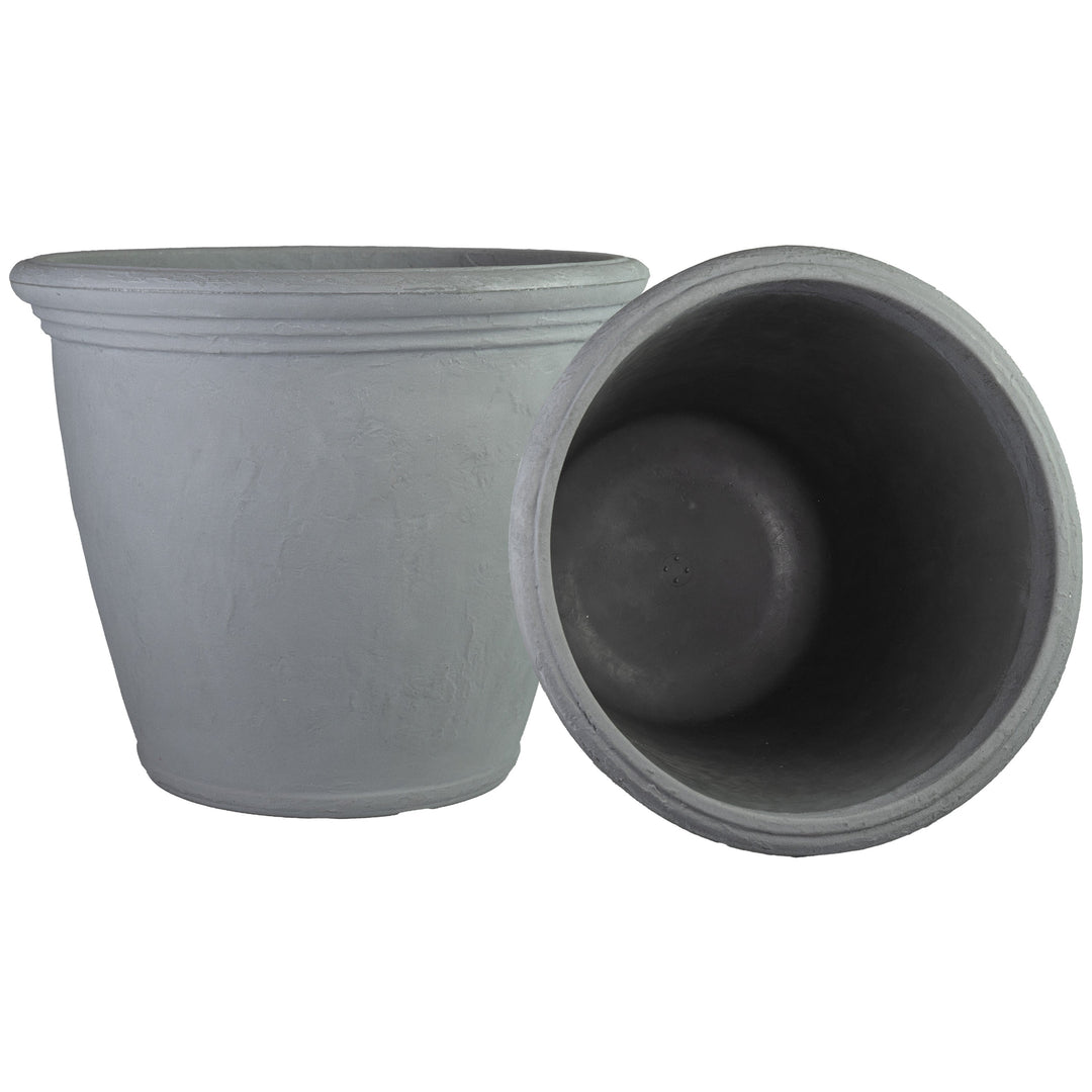 Anjelica Polyresin Large Round Outdoor Planter