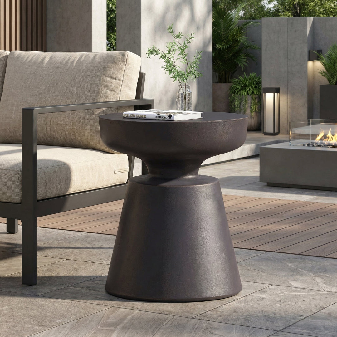 Outdoor Lightweight Concrete Side Table - Comes in 3 Great Colors
