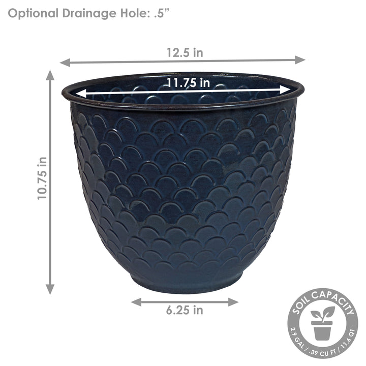 Dinah Metal Outdoor Plant Pots - 12.5"