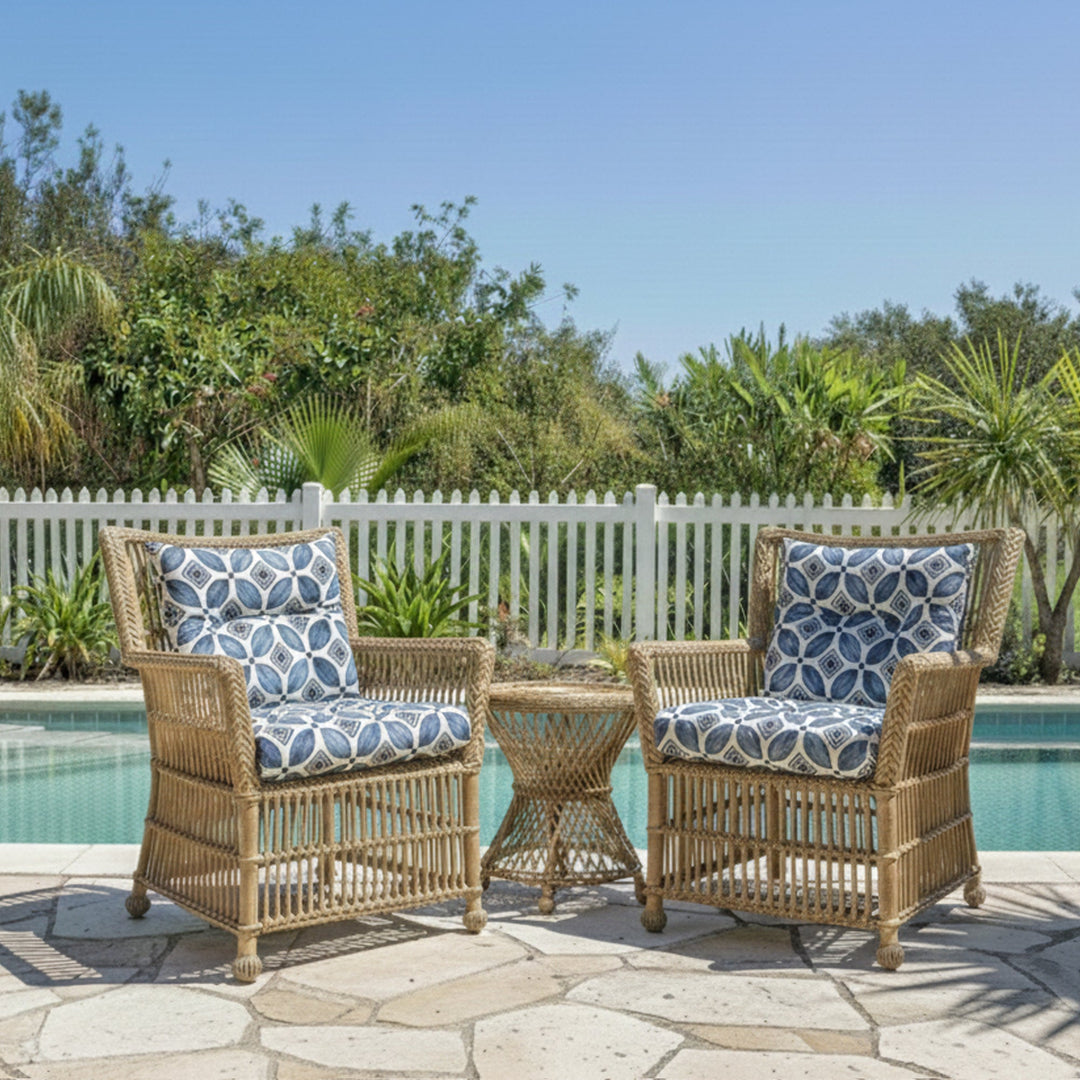 Outdoor Chair Cushions Set of 2 - Waterproof Tufted Seat Pads