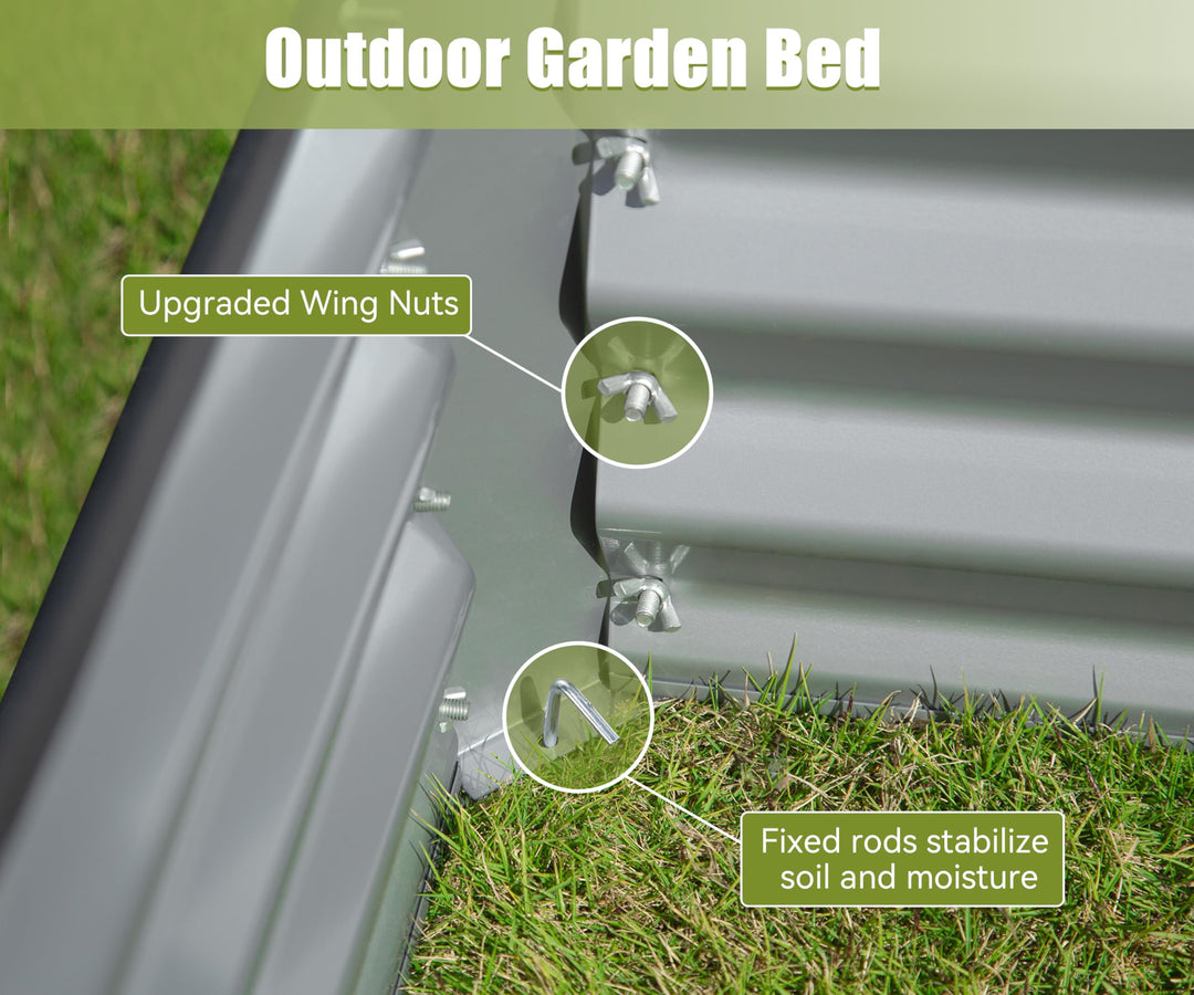 Galvanized Raised Garden Bed - 6 ft x 3 ft. x 1 ft