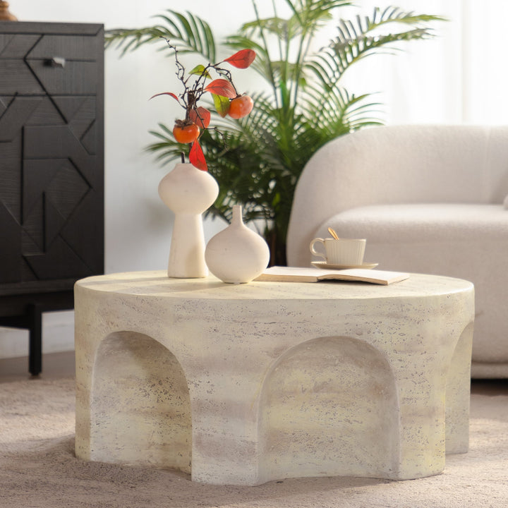 Modern Minimalist Round Accent Coffee Table