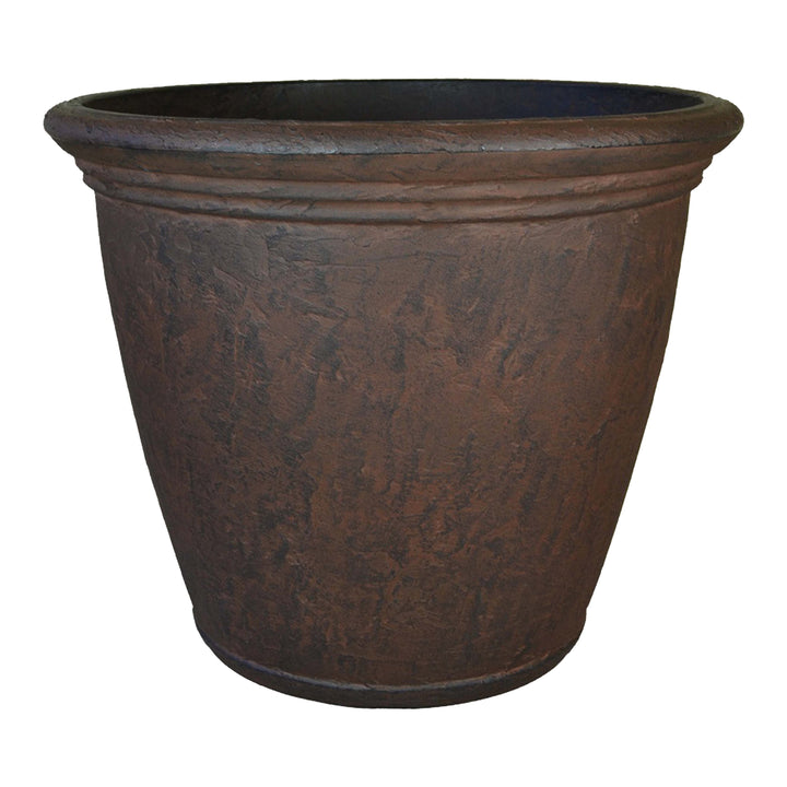 Anjelica Polyresin Large Round Outdoor Planter