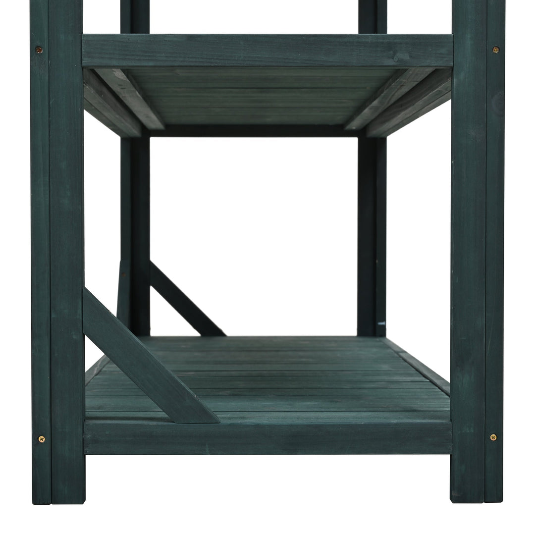 TOPMAX 65" Large Wooden Farmhouse Rustic Outdoor Potting Bench Table