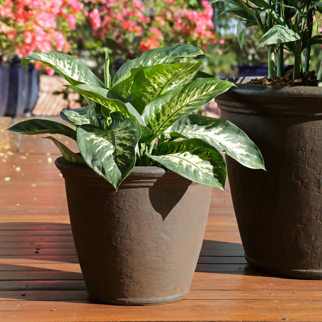 Anjelica Polyresin Large Round Outdoor Planter