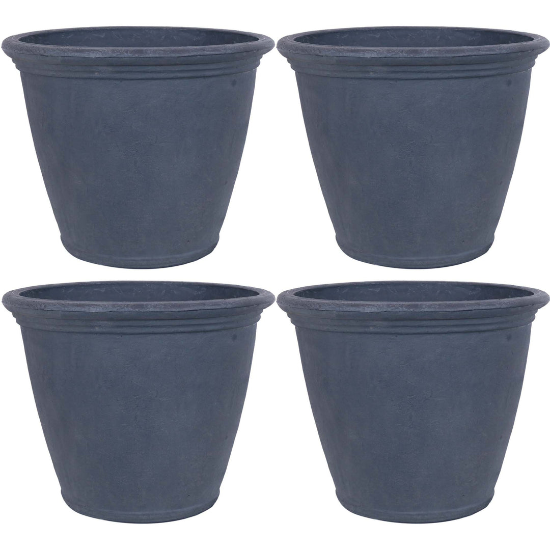Anjelica Polyresin Large Round Outdoor Planter