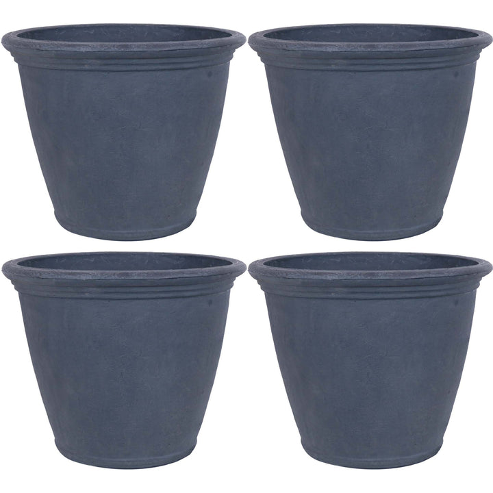 Anjelica Polyresin Large Round Outdoor Planter
