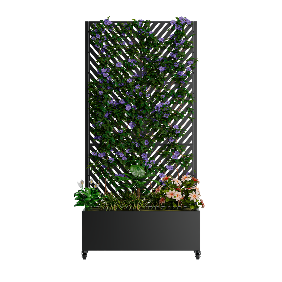 Metal Planter Box with Trellis