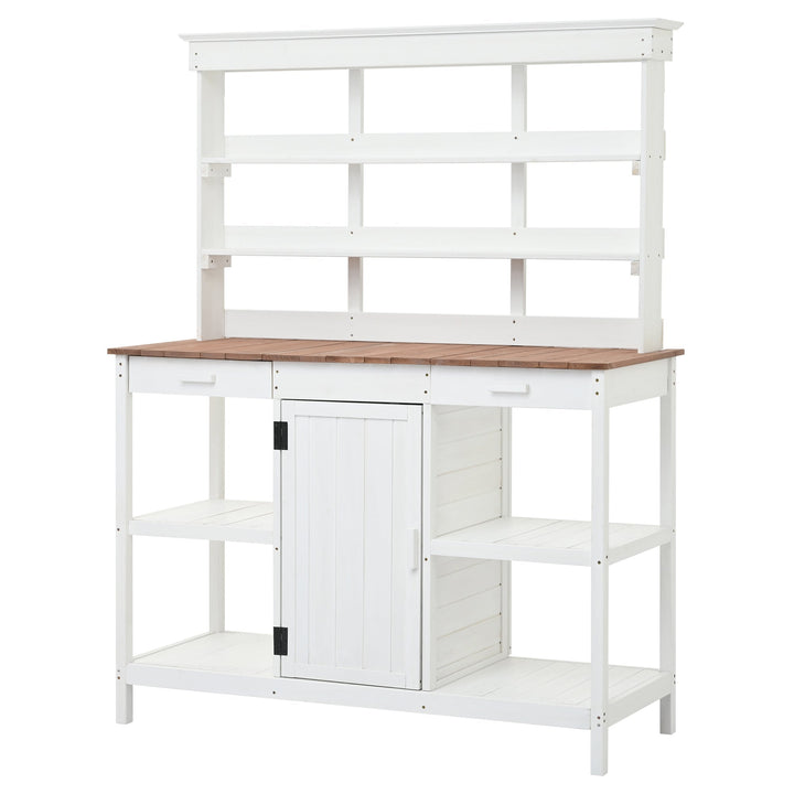 Topmax 66" Large Outdoor Farmhouse Wooden Potting Bench Table
