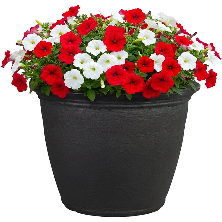Anjelica Polyresin Large Round Outdoor Planter
