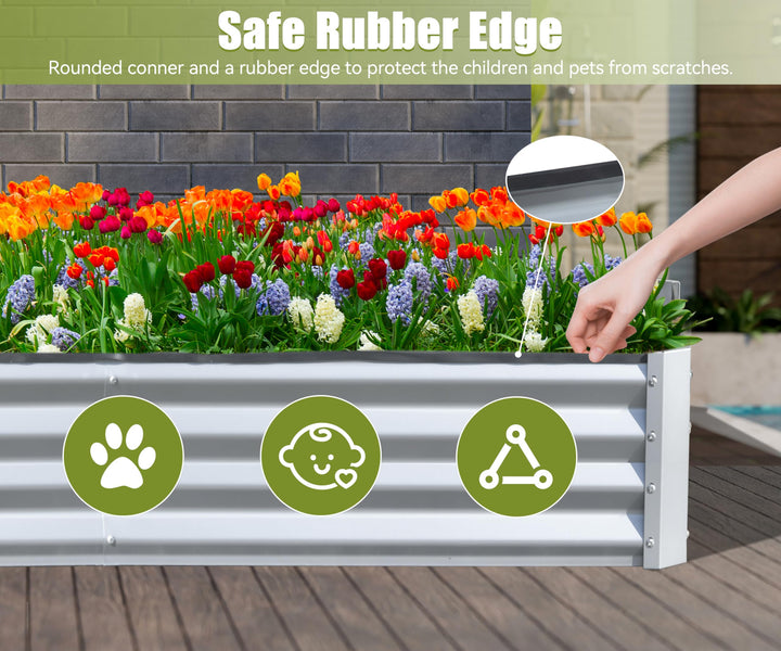 Galvanized Raised Garden Bed - 6 ft x 3 ft. x 1 ft