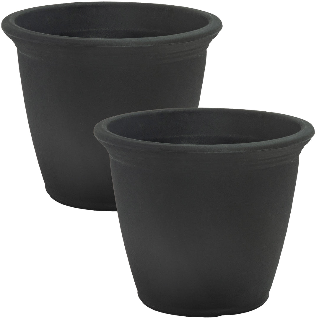 Anjelica Polyresin Large Round Outdoor Planter