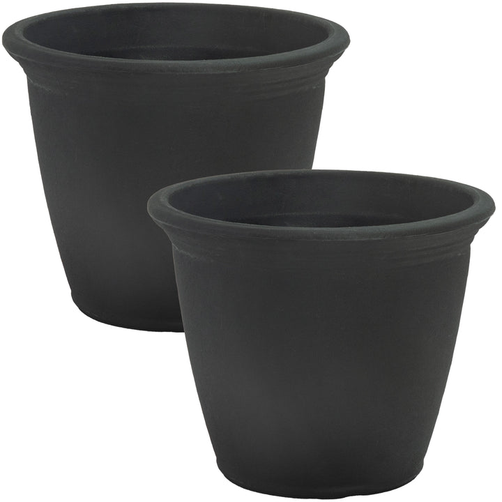 Anjelica Polyresin Large Round Outdoor Planter