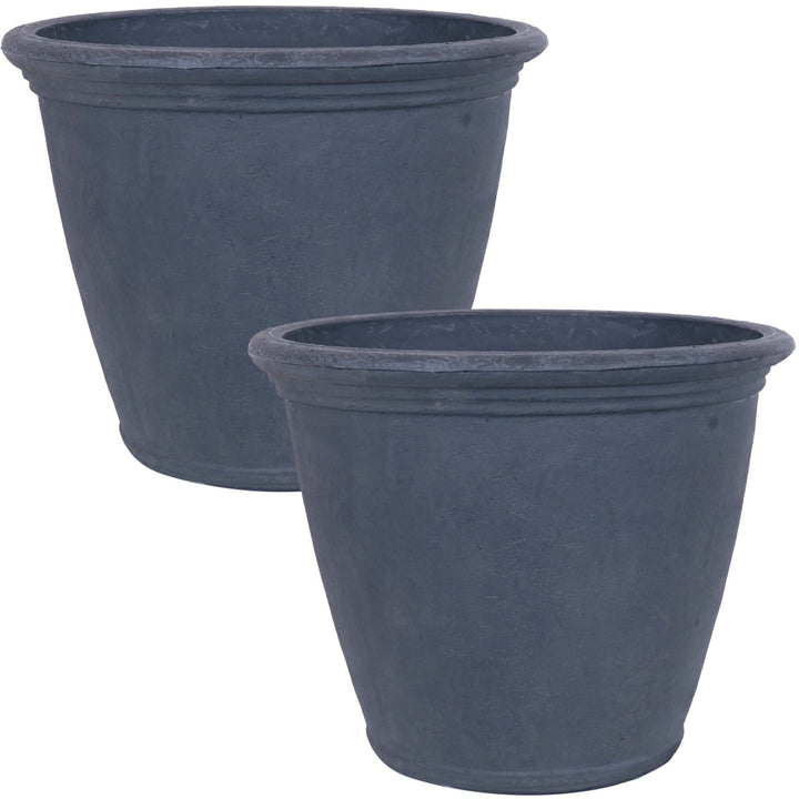 Anjelica Polyresin Large Round Outdoor Planter