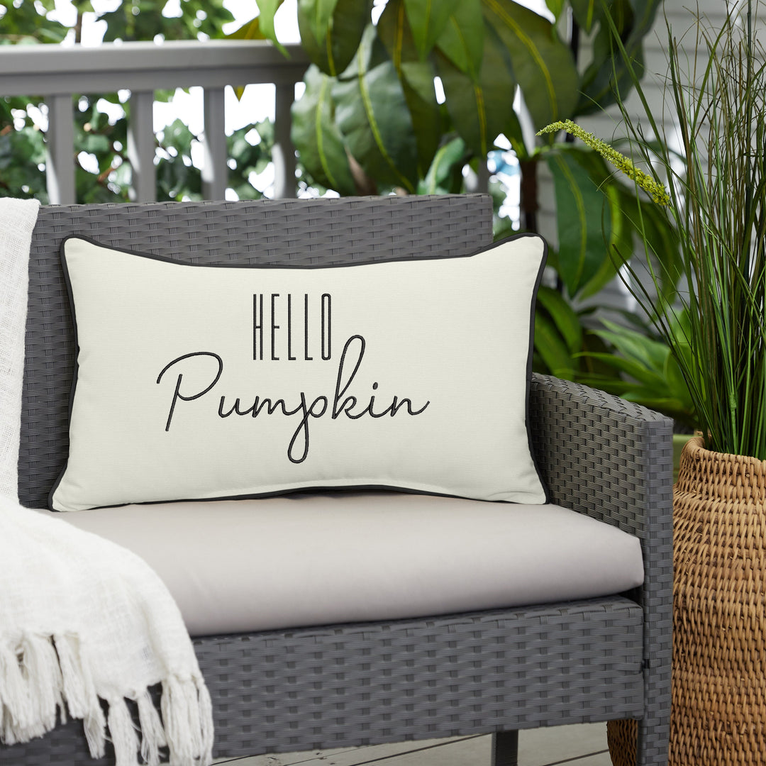 Sunbrella Fall Embroidered Outdoor Pillow - Made in the U.S.A