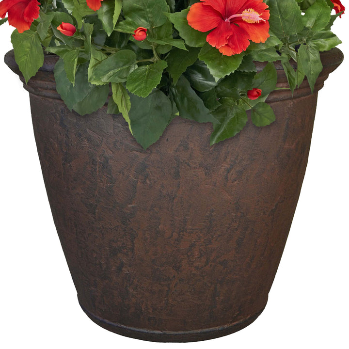 Anjelica Polyresin Large Round Outdoor Planter