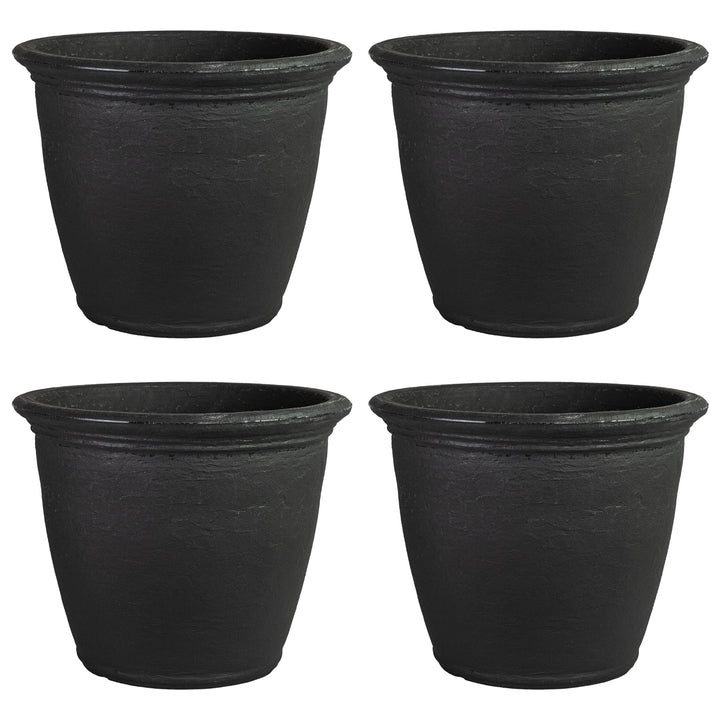 Anjelica Polyresin Large Round Outdoor Planter