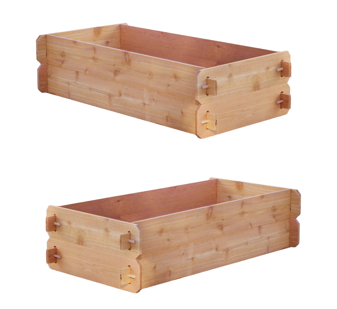 SET OF 2 Timberlane Gardens Easy Raised Garden Bed Kits. Double Deep. Select Cedar. Mortise &amp; Tenon. 2&