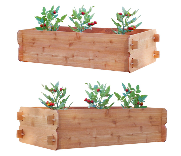 SET OF 2 Timberlane Gardens Easy Raised Garden Bed Kits. Double Deep. Select Cedar. Mortise &amp; Tenon. 2&