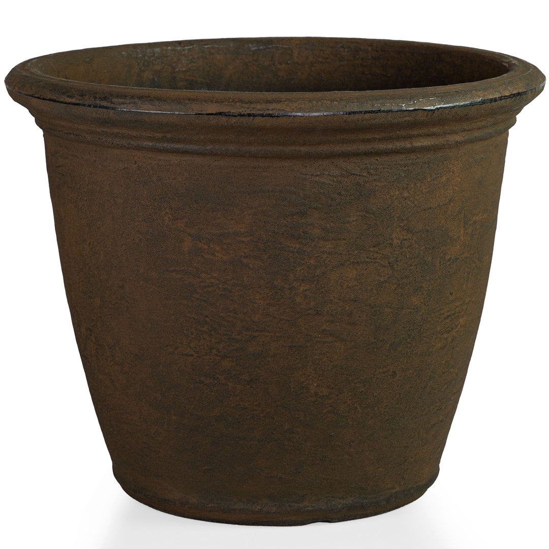 Anjelica Polyresin Large Round Outdoor Planter