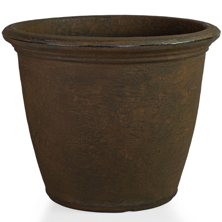 Anjelica Polyresin Large Round Outdoor Planter