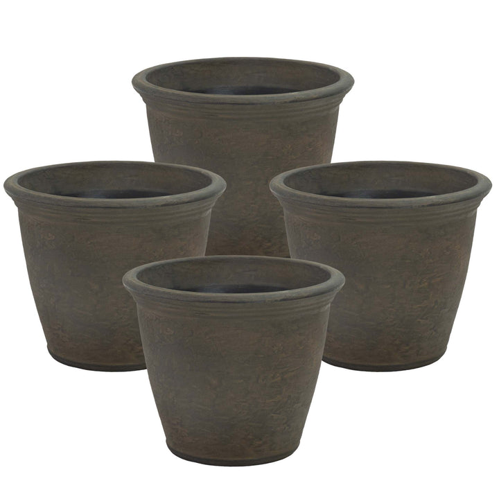 Anjelica Polyresin Large Round Outdoor Planter
