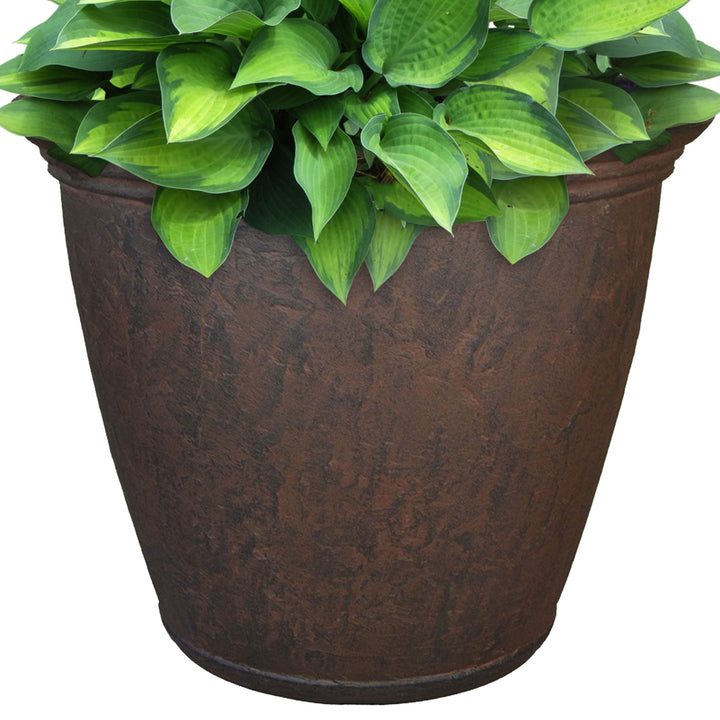 Anjelica Polyresin Large Round Outdoor Planter
