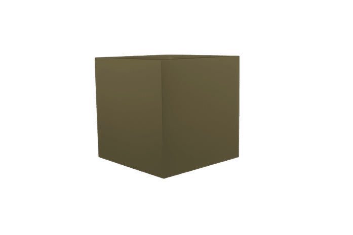 Montroy Square Fiberglass Planter in matte dark brown with a smooth, solid finish and square shape for versatile use