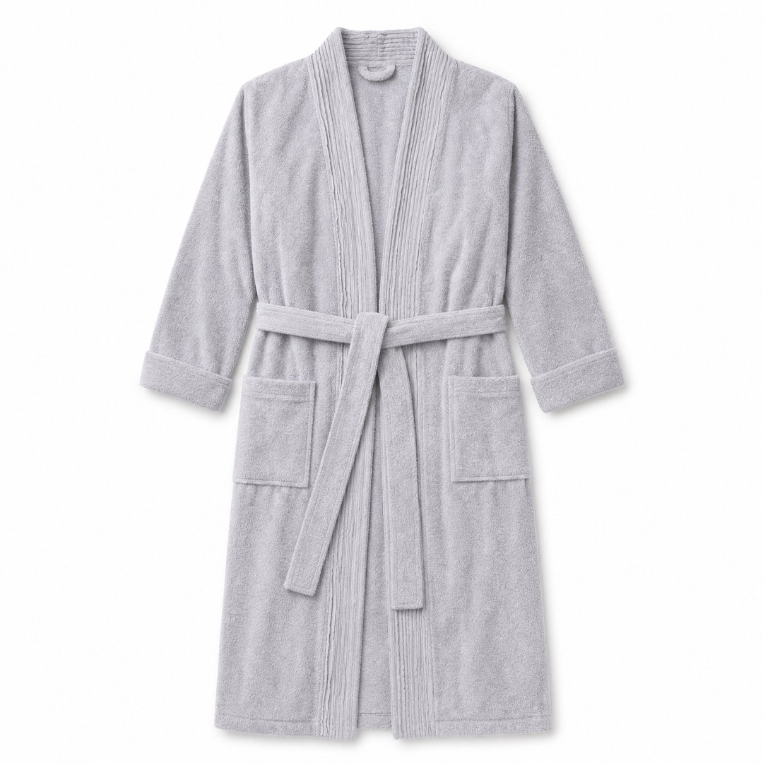 Turkish Cotton Terry Cloth Pleated Bathrobe