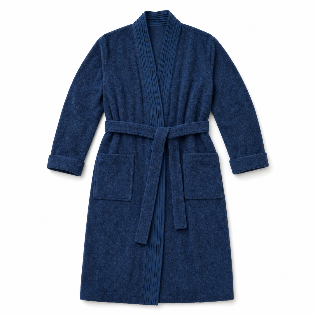 Turkish Cotton Terry Cloth Pleated Bathrobe