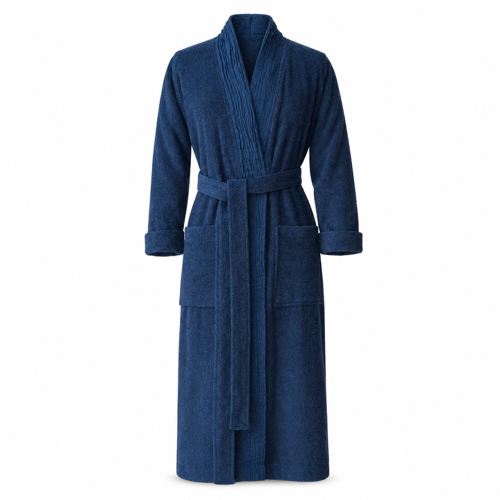 Turkish Cotton Terry Cloth Pleated Bathrobe