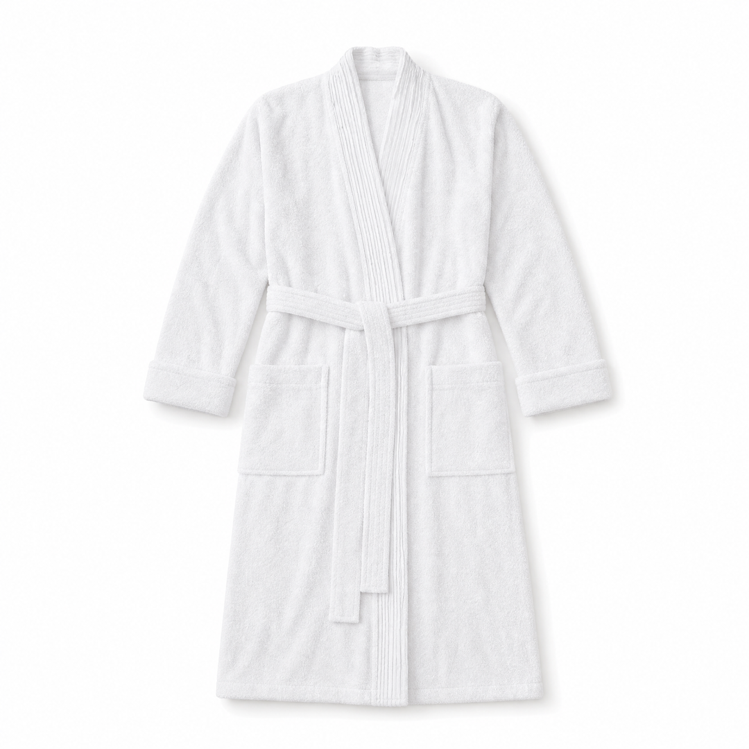 Turkish Cotton Terry Cloth Pleated Bathrobe