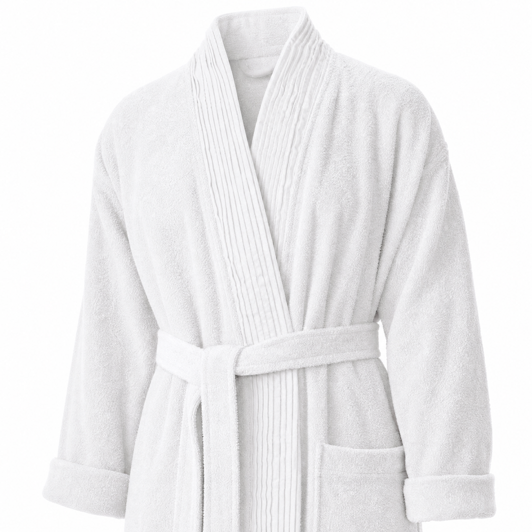 Turkish Cotton Terry Cloth Pleated Bathrobe