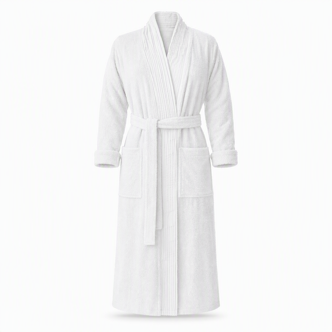 Turkish Cotton Terry Cloth Pleated Bathrobe