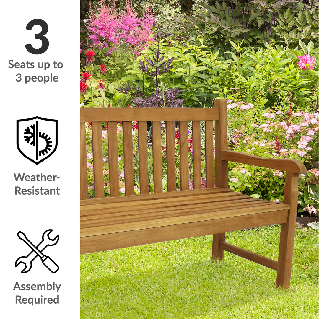 2-Person Teak Patio Bench for Outside