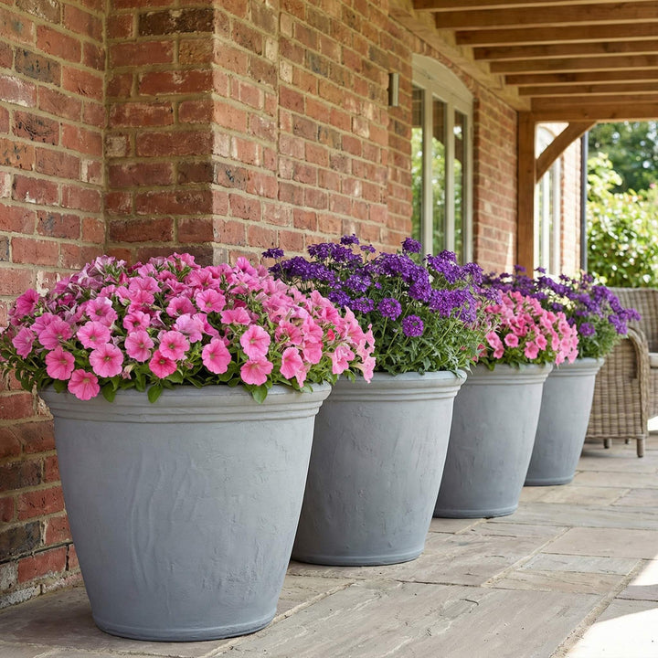 Anjelica Polyresin Large Round Outdoor Planter