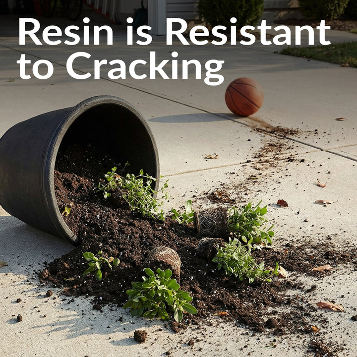 Anjelica Polyresin Large Round Outdoor Planter