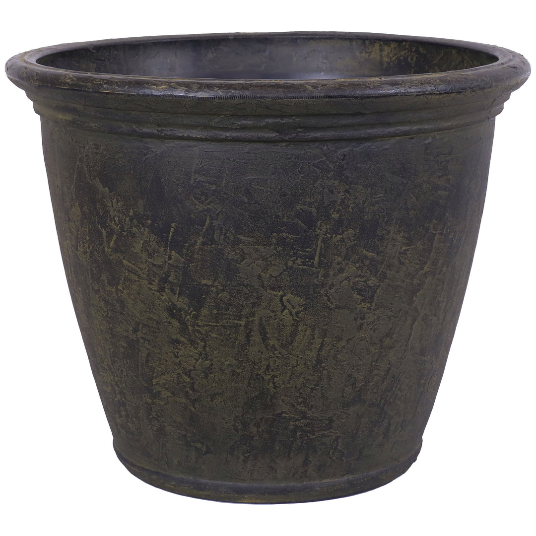Anjelica Polyresin Large Round Outdoor Planter