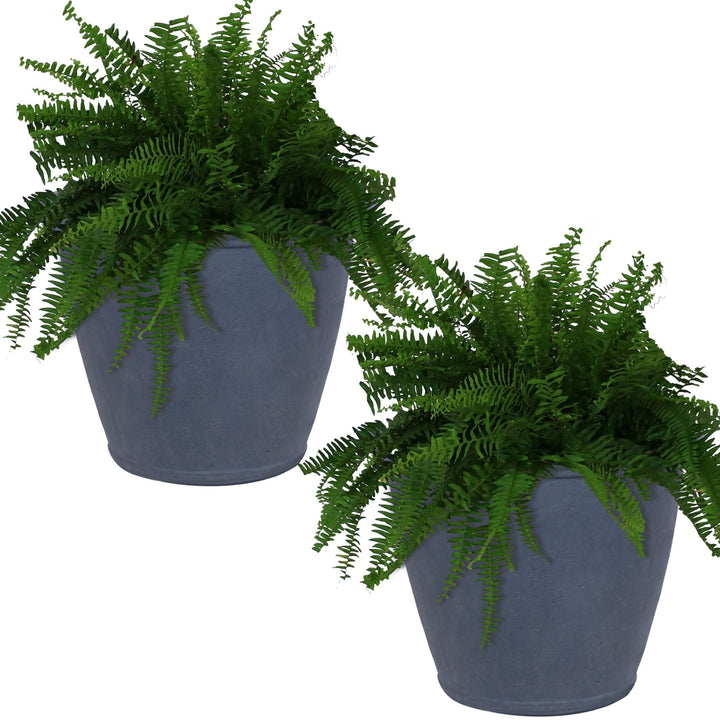 Anjelica Polyresin Large Round Outdoor Planter