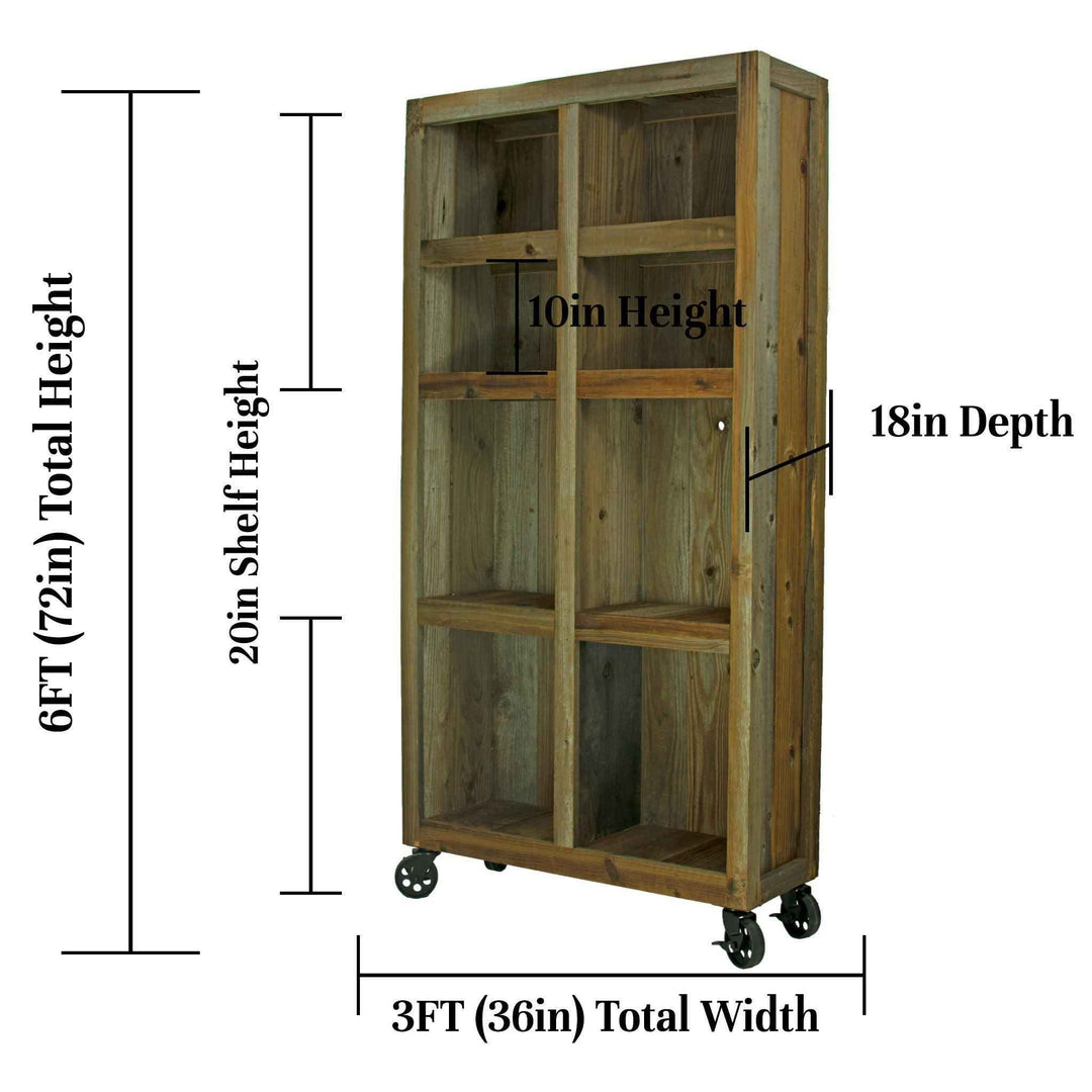 Rolling Redwood Storage Cabinet - Made in the U.S.A