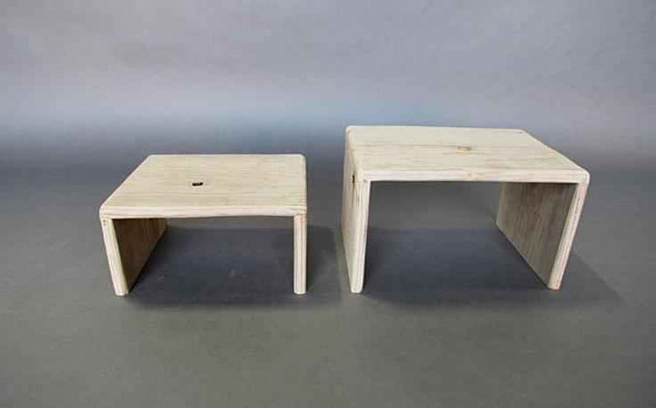 Rustic Bleached Redwood Table Furniture Set - Made in the U.S.A