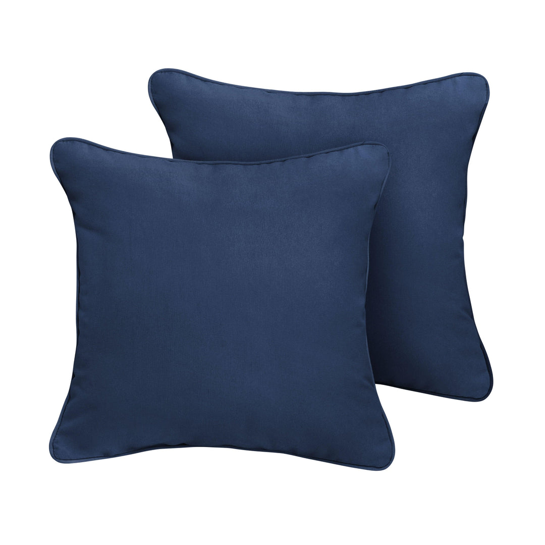 Sunbrella Square Corded Pillow (Set of 2) - Comes in 5 Sizes - 10 Great Colors