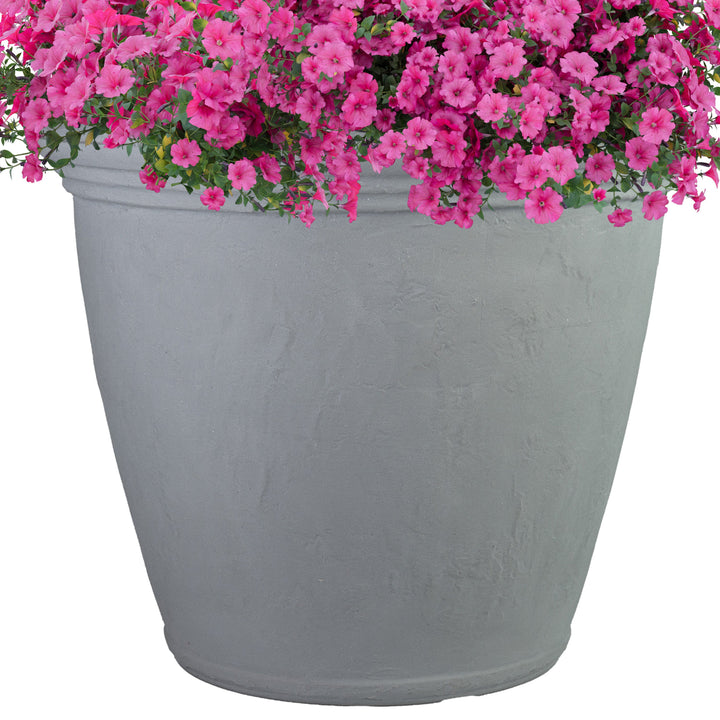 Anjelica Polyresin Large Round Outdoor Planter