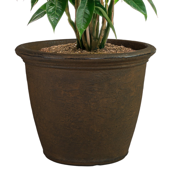 Anjelica Polyresin Large Round Outdoor Planter
