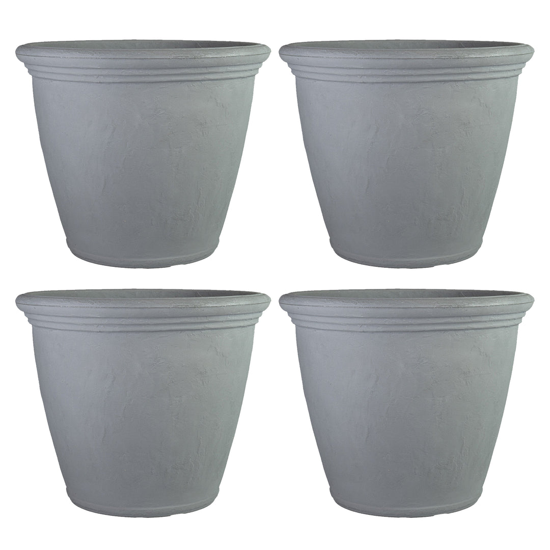 Anjelica Polyresin Large Round Outdoor Planter