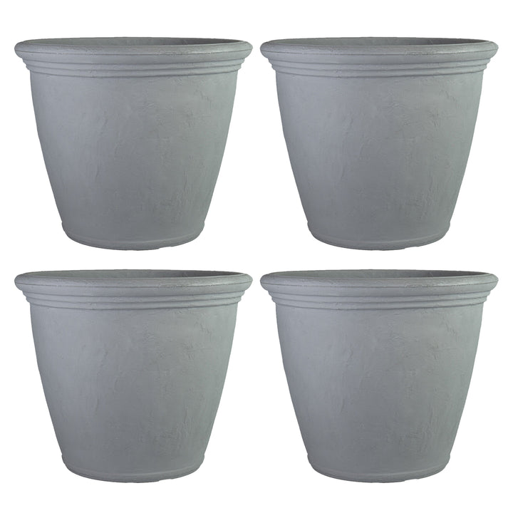 Anjelica Polyresin Large Round Outdoor Planter