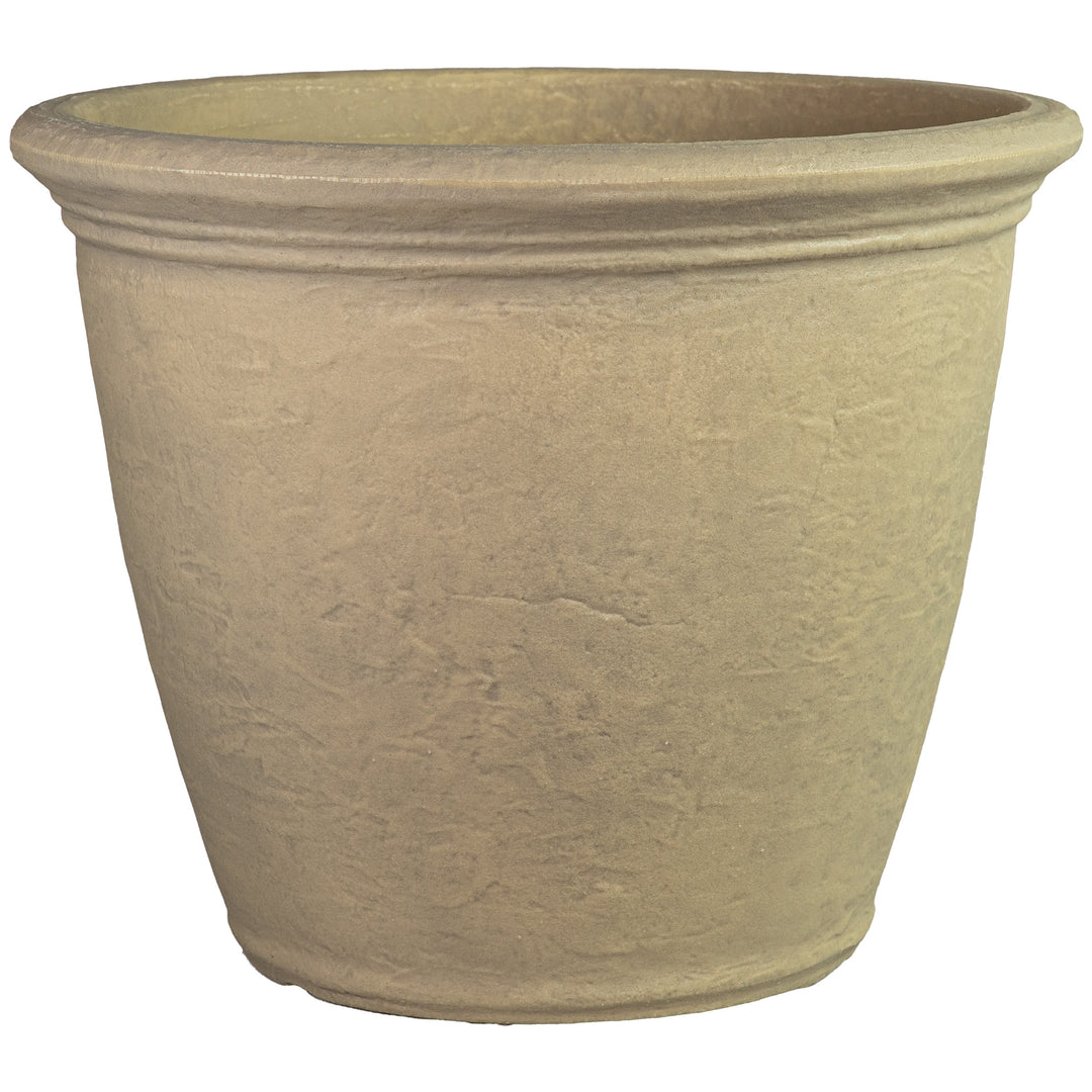 Anjelica Polyresin Large Round Outdoor Planter
