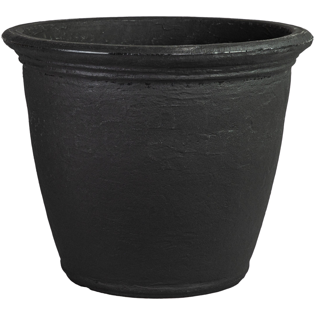 Anjelica Polyresin Large Round Outdoor Planter